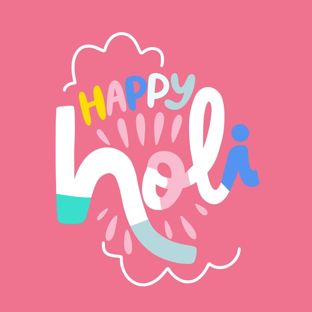 Free vector happy holi lettering design