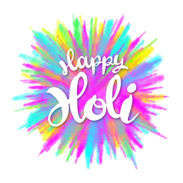 Free vector happy holi lettering