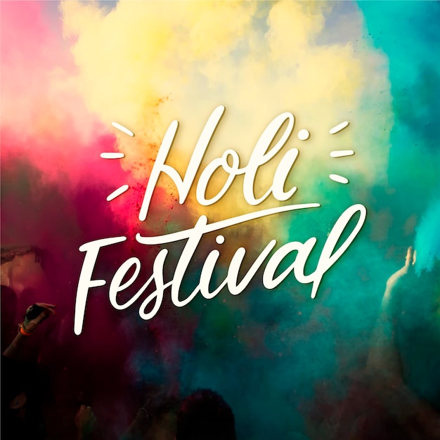 Vettore gratuito happy holi lettering