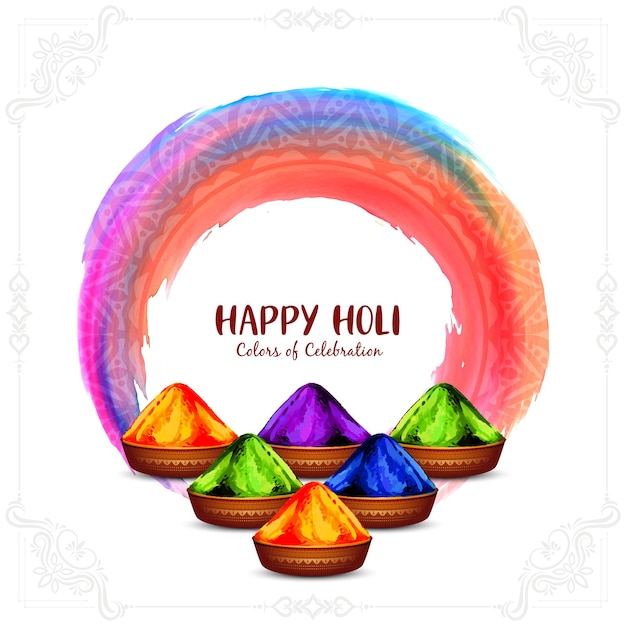 Happy Holi traditional indian festival greeting background design