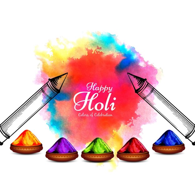 Happy Holi traditional indian festival greeting background design