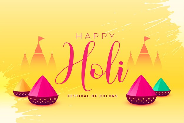 Free vector happy holi wishes greeting traditional background