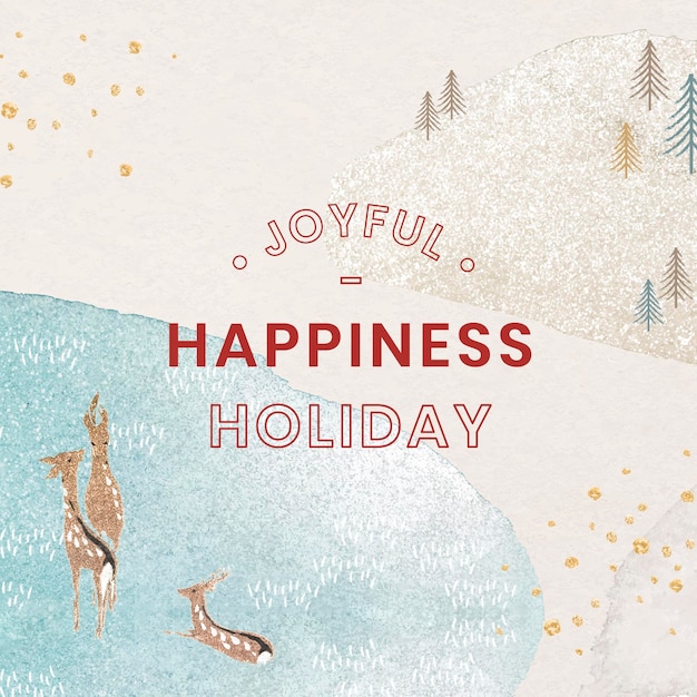 Free vector happy holiday facebook post template, greetings for social media vector