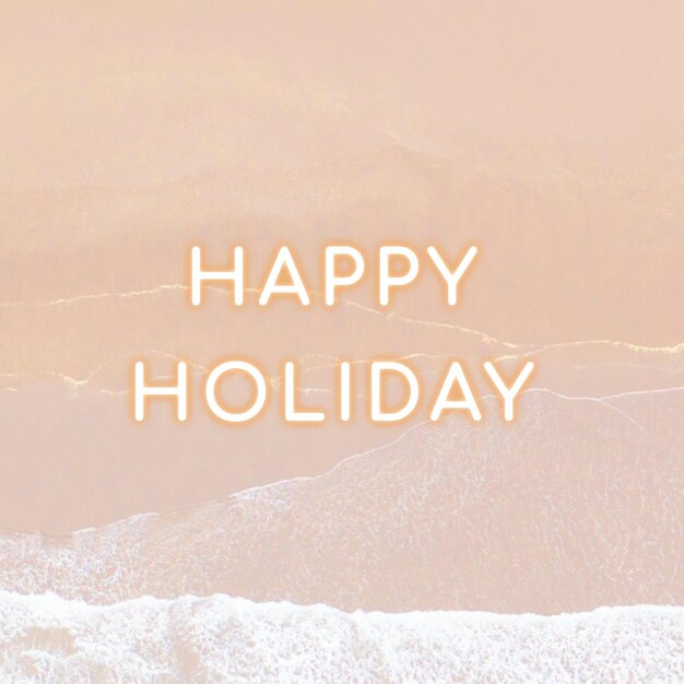 Free Vector happy holiday neon lettering vector