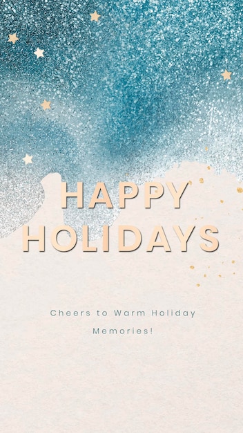 Happy holiday phone wallpaper template, christmas season design vector