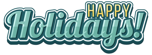 Free vector happy holiday text icon on white background