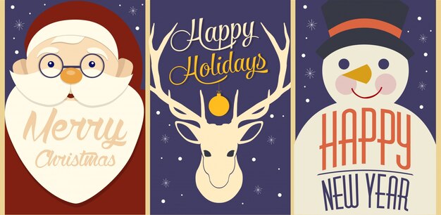 Free vector happy  holidays card