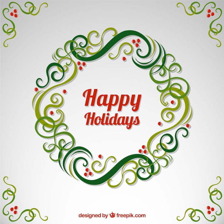 मुफ़्त वेक्टर happy holidays garland