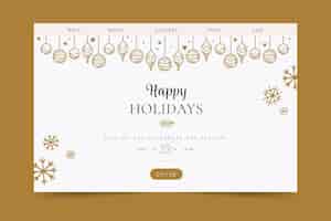 Free vector happy holidays landing page