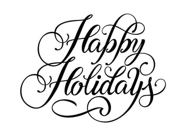 Happy holidays lettering