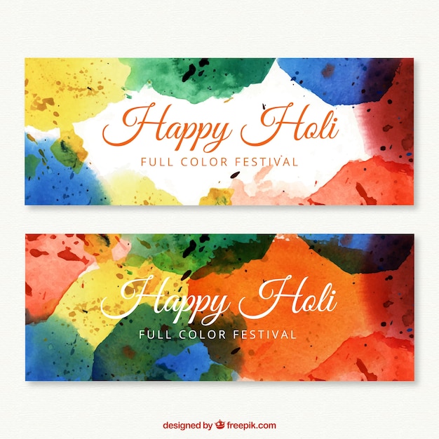 Free vector happy holly festival banners