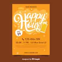 Free vector happy hour poster template