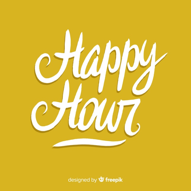 Free vector happy hour typography