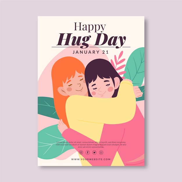 Free vector happy hug day poster