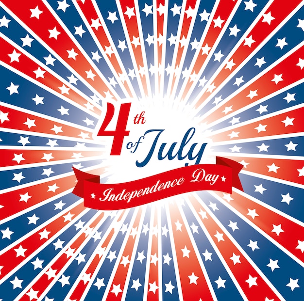 無料ベクター ハッピー独立記念日、アメリカ合衆国の7月4日のお祝い