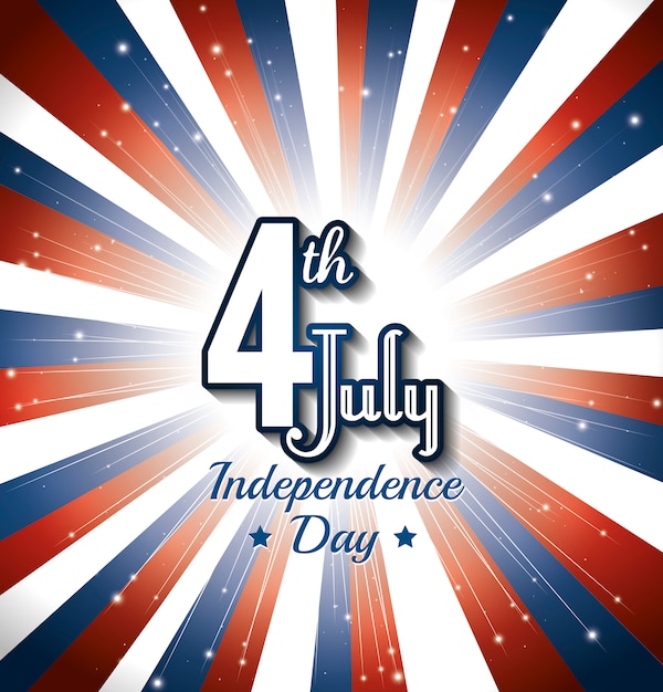 Free vector happy independence day, 4th july celebration in united states of america