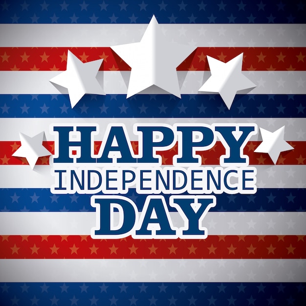 무료 벡터 행복한 독립 기념일 미국 7 월 4 일 디자인