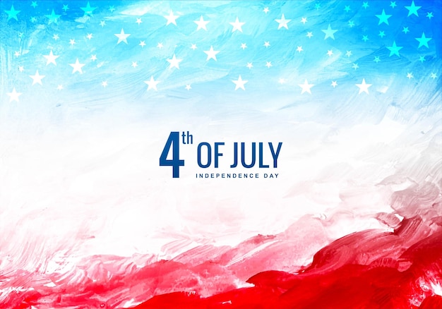 Free vector happy independence day of america on watercolor background