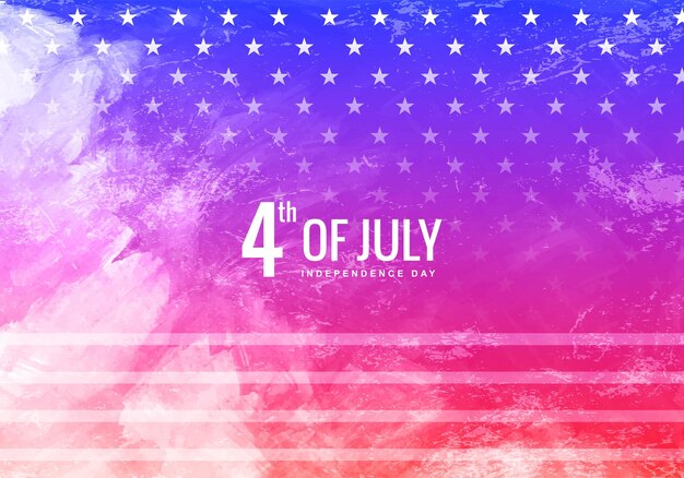 수채화 배경에 미국의 행복한 독립 기념일