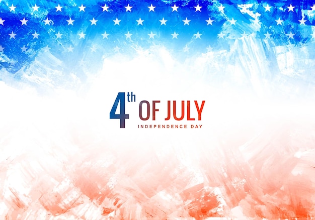 Vettore gratuito felice giorno dell'indipendenza dell'america su sfondo acquerello