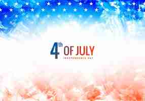 Free vector happy independence day of america on watercolor background
