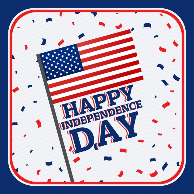Happy independence day background with confetti
