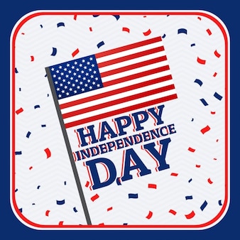 Happy independence day background with confetti