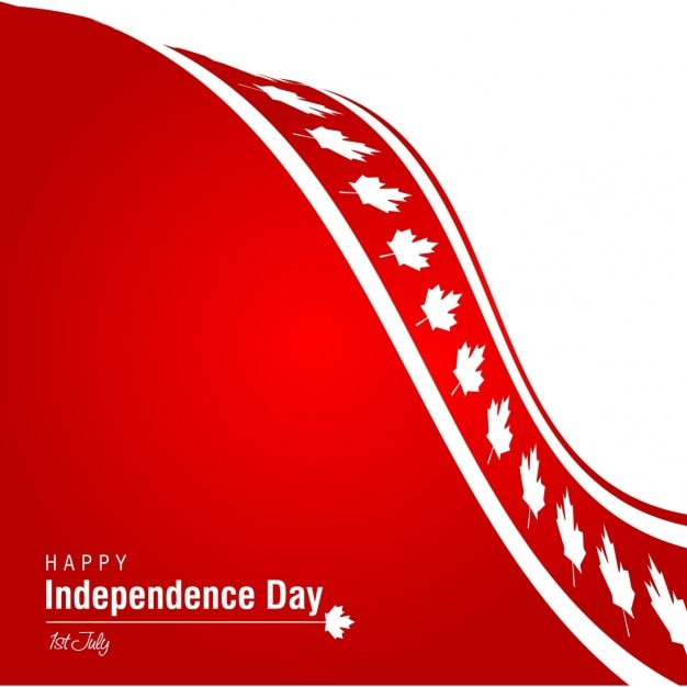 Free Vector happy independence day canada red background