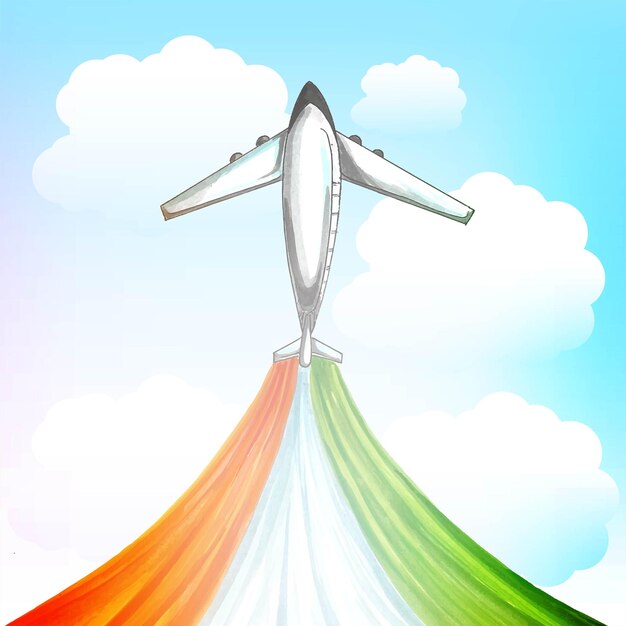 비행기 배경으로 행복한 독립 기념일 개념