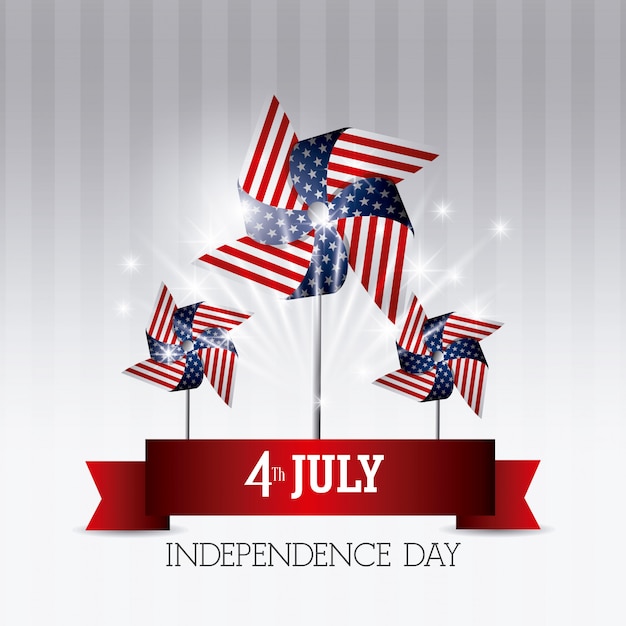 Happy Independence Day greeting card, 4th July, USA design