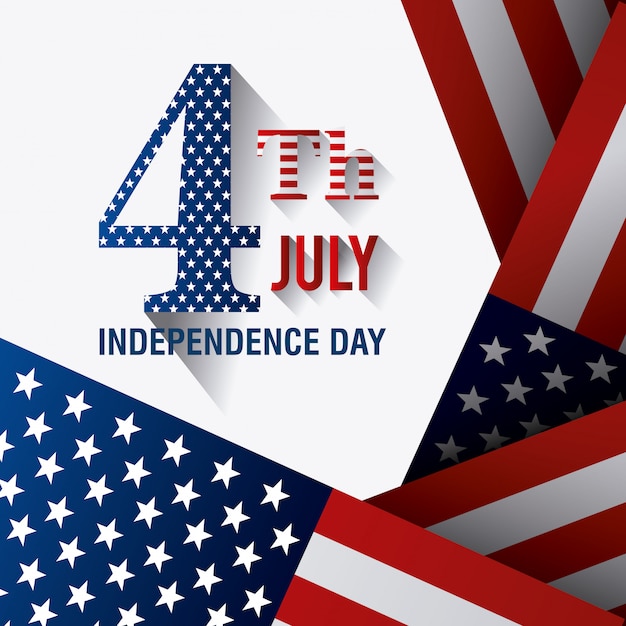 Happy independence day greeting card, 4th july, usa design