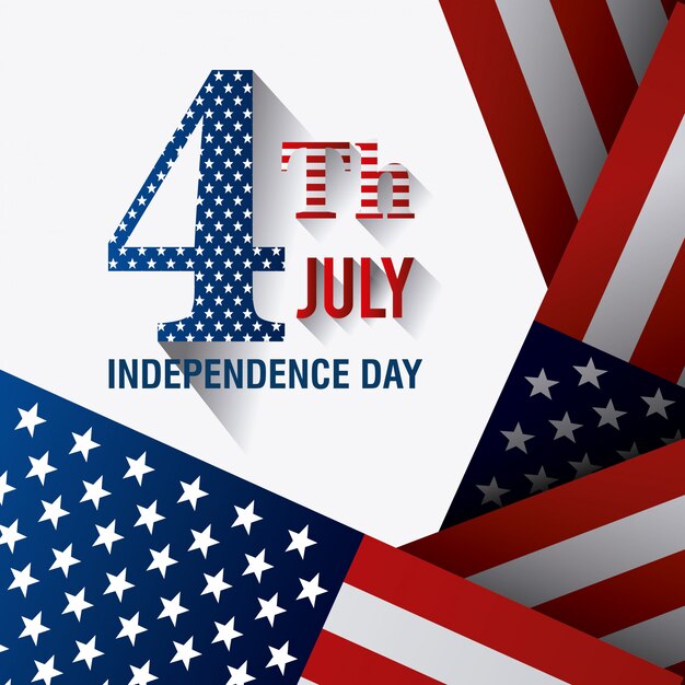 Открытка с Днем Независимости, 4 июля, США дизайн