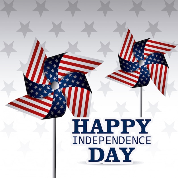 Free vector happy independence day greeting card, 4th july, usa design