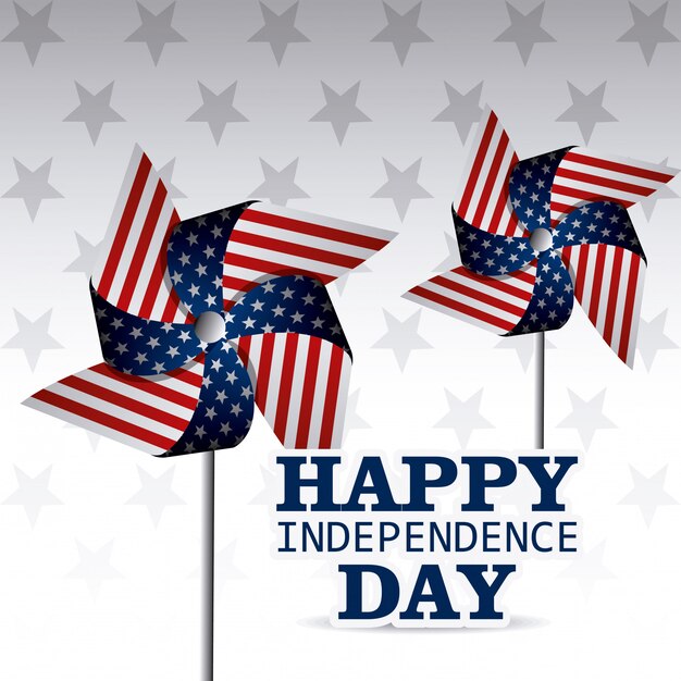 Открытка с Днем Независимости, 4 июля, США дизайн