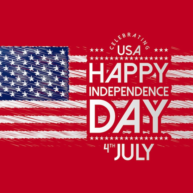 Free vector happy independence day usa with flag