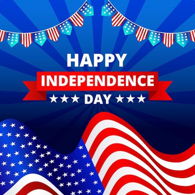 Free vector happy independence day usa