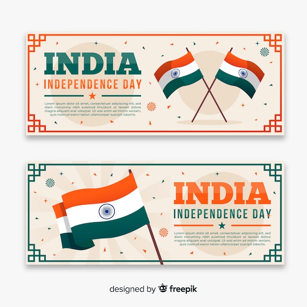Happy india independence day banners