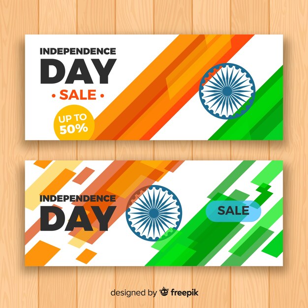 Счастливые баннеры Дня независимости Индии