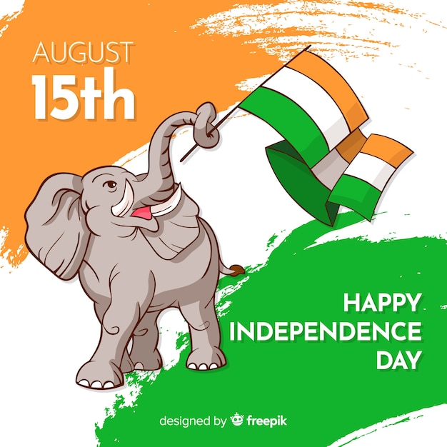 Free vector happy indian independence day  background