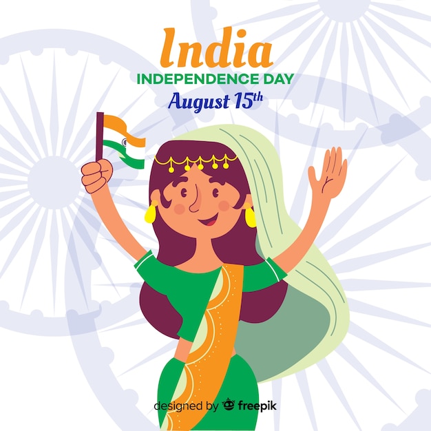 Free vector happy indian independence day  background