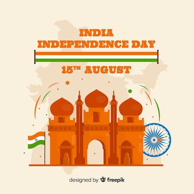 Free vector happy indian independence day  background