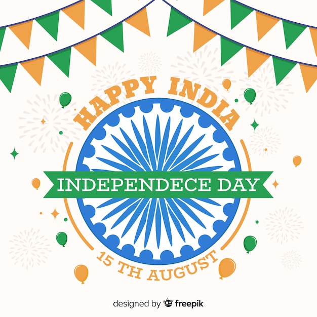 Free vector happy indian independence day  background