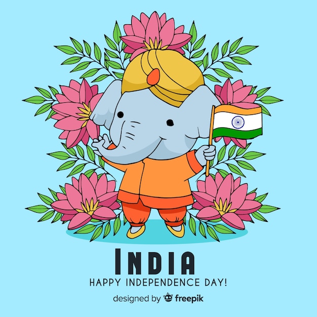 Free vector happy indian independence day  background