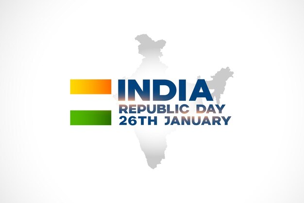 Happy indian republic day banner with map of india