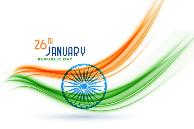 Free vector happy indian republic day creative flag design