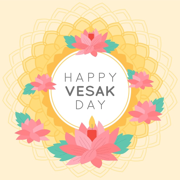 Бесплатное векторное изображение Счастливый индийский весенний венок из цветов