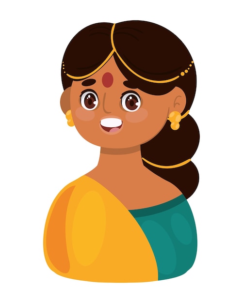 Free vector happy indian woman