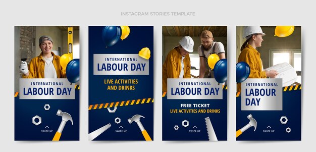 Set di banner per la festa del lavoro internazionale felice