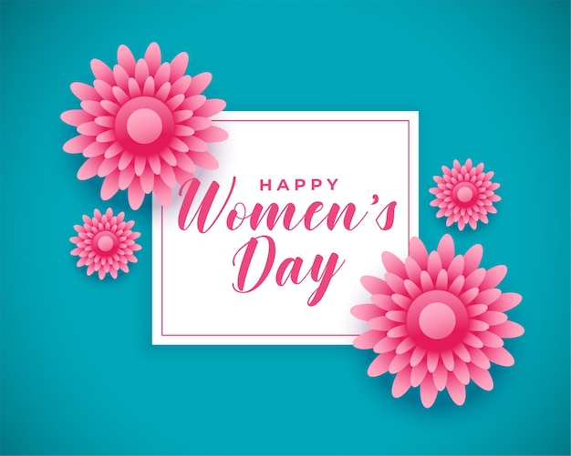 Happy international women's day flower greeting background