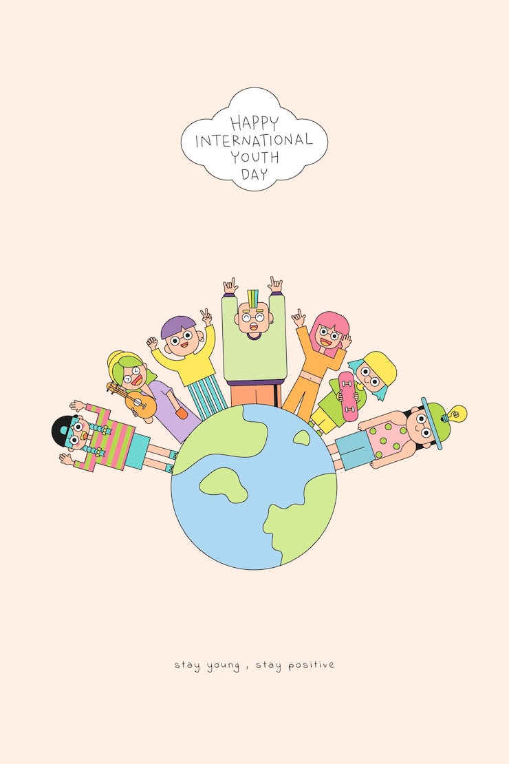 無料Vector 幸せな国際青少年デーの背景
